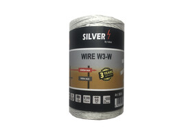 SILVER ELECTRIC WIRE WIT 3 CONNECTORS 250M