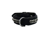 COLLAR EXCLUSIVE LEATHER 3 ROWS CRYSTALS XS