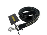 LEASH EXCLUSIVE BLACK LEATHER 3 ROW CRYSTALS - SMALL/MEDIUM